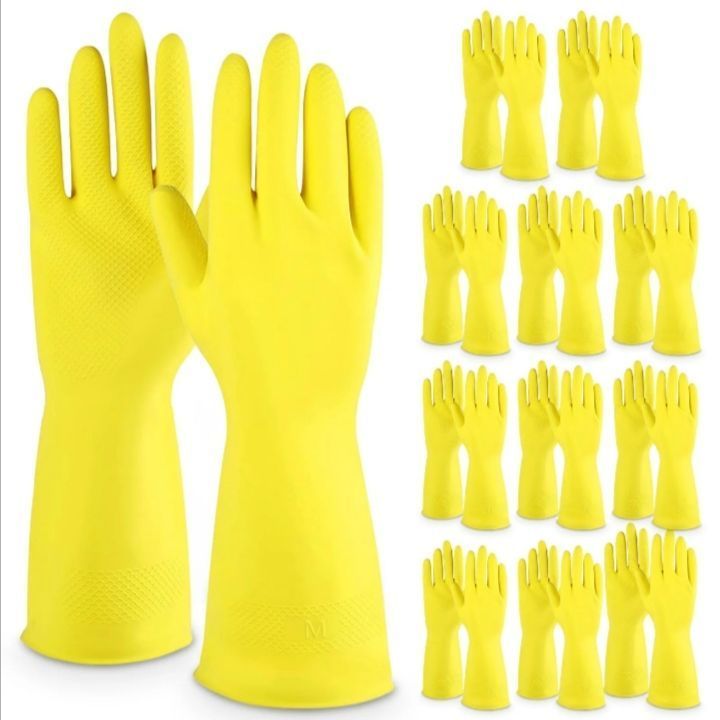 5%20Pair%20Rubber%20Gloves%20Medium%20Household%20Long%20Sleeve%20Washing%20Up%20Kitchen%20Cleaning%20-%20Image%209