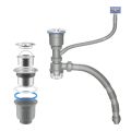 Stainless Steel Kitchen Sink Drain/Waste Kit - 110mm Single Bowl with/without Overflow, Circular & Square Options. 