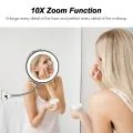 10X Magnifying Makeup Mirror, LED Mirror Adjustable Flexible Gooseneck Locking Suction Cosmetic Mirror, Magnification Mirrors,Vanity Mirror For Bedroom Bathroom. 