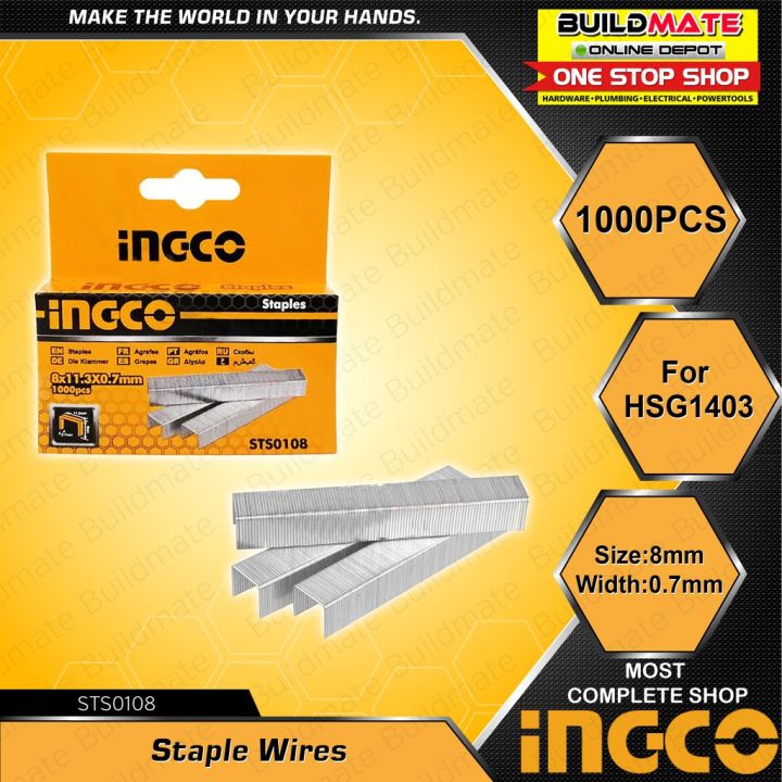 INGCO STAPLE (FOR INDUSTRIAL STAPLER) STITCHES OF 8MM 1000PCS