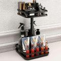 2 layer rotatable spice rack, kitchen spice rack, 2 Tier spice rack, Square shape spice rack. 