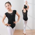 Summer Children's Dancing Clothes Women's Ballet Practice Clothes Gym Outfit Short-Sleeved Cotton Dance One-Piece Costumes. 