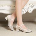 hjSandals for Women with Heel Close Shoes with Heels High Heel Sandals for Women on Sale  New Pointed Mesh Crystal Lady Fashion Casual Outdoor Slippers Black Shoes for Women for Office Block Women 2 Inches Sale9. 