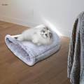 Cat Sleeping Bag Snooze Cat Half Covered Cave for Dog Puppy Pomeranian gray. 