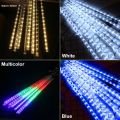 White Rain Drop Lights, Loveboat 8 Tubes 30 Centimeter 144LEDs Meteor Shower Falling LED Tree Cascading String Lights for Outdoor Wedding Party Holiday Garden Decoration. 