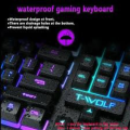 T-WOLF T-20 RGB Gaming Keyboard Wired Mechanical Feel Rainbow Backlight USB Keybord. 