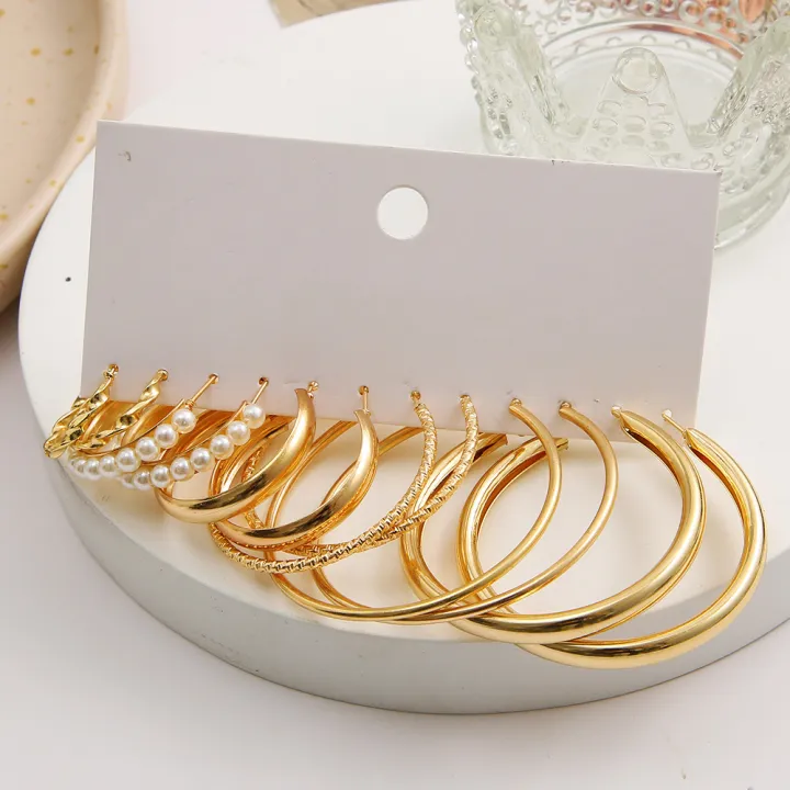 Elegance%20Geometric%20Form%20Everything%20Goes%20Together%20Pearl%20Design%20Earrings%20Set%20Fashion%20Simplicity%20Personality%20Earings%20for%20Girls%20-%20Image%207