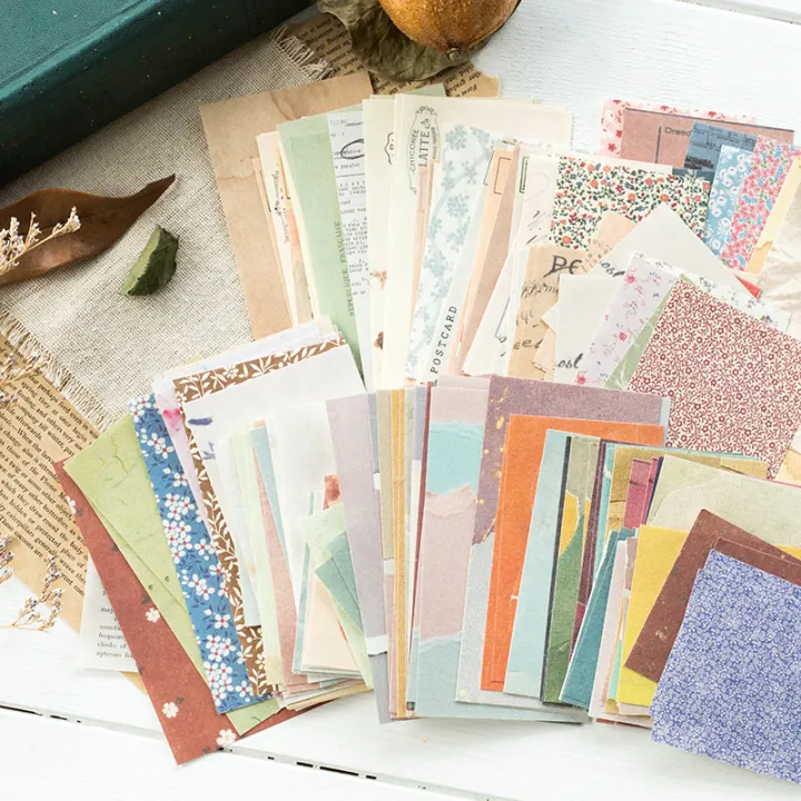 RHS Online 60PCS Background Base Paper Basic Material Memo Pad Paper Literary Mail Card Journal Planner Diary Scrapbooking