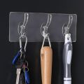 /3/5/6 Row Practical Autohesion for Bathroom,Kitchen Traceless Key Holder Wall Hooks Clothes Hanger Storage Rack. 