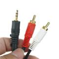 3.5 MM Male Jack to AV 2 RCA Male Stereo Music Audio Cable Cord AUX for Mp3 Pod Phone TV Sound Speakers 1.5M | bigbozz. 