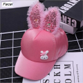 Facai Kids Girl Cartoon Rabbit Ears Mesh cap Snapback Children's Baby Fashion Sun Hat Seaside Baby Pretty Sequins Hip Hop Baseball Cap. 