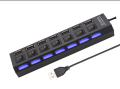 7 PORT USB Hub USB 2.0 USB Hub 2.0 Multi USB Splitter Hub Use Power Adapter /7 Port Multiple Expander 2.0 USB Hub with Switch for PC. 