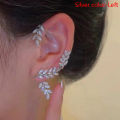 Fashion Rhinestone Leaf Ear Clip for Women Zircon Earrings Without Piercing Party Wedding Jewelry Gift. 