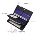 Yfashion Men's Multifunction Clutch Purse PU Leather Long riflod Wallet Zipper Multi-card Holder Cash Organizer with Portable Rope. 