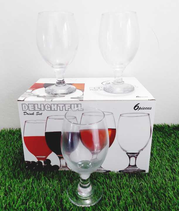 Delightful Water Glass 14 Oz, Modern Crystal Clear Party Glassware Set Drinking Glass Set 6Pcs 407ml Wine Diner Home & Kitchen Drinking Glassware Glass Cup