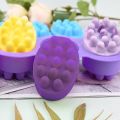3D Silicone Molds for Soaps Making 3 Cavities Massage Bar Soap Molds for DIY Oval Shape Essential Oil Soaps Resin Crafts Tools. 
