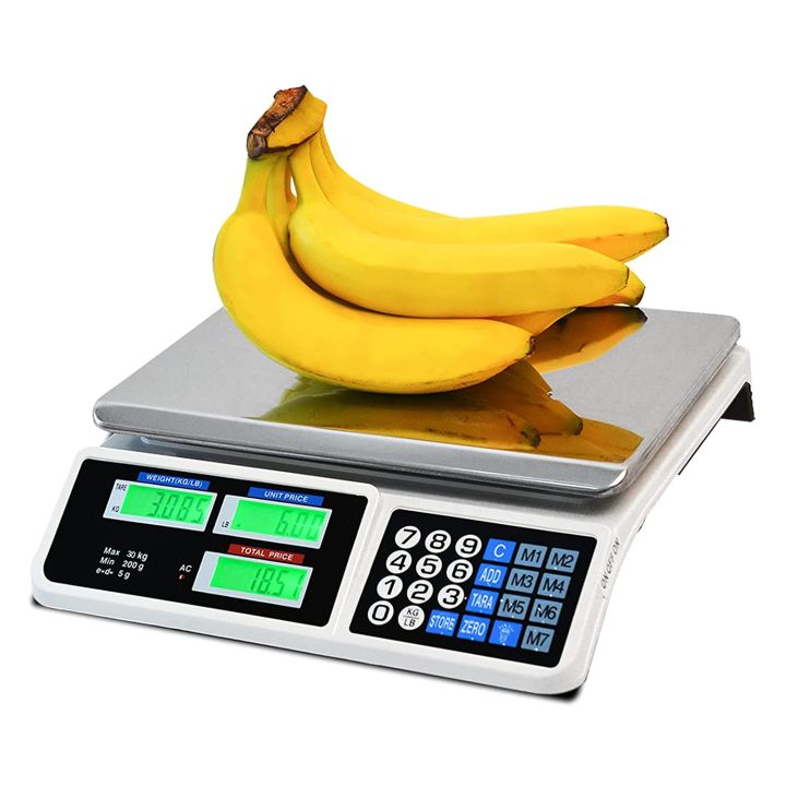 Digital Price Scale Electronic Price Computing Scale LCD Digital Commercial Food Meat Weight Scale, Upgraded Version