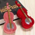 Organizer Jewelry box Practical Storage Flocking Violin necklace Mini Women's Earrings display case for Home decor Travel. 