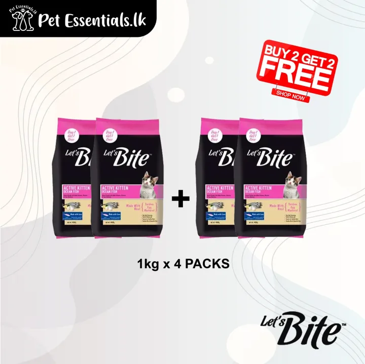 Let’s Bite Active Kitten Buy 2 get free 2 ( 1kg x 4pc )