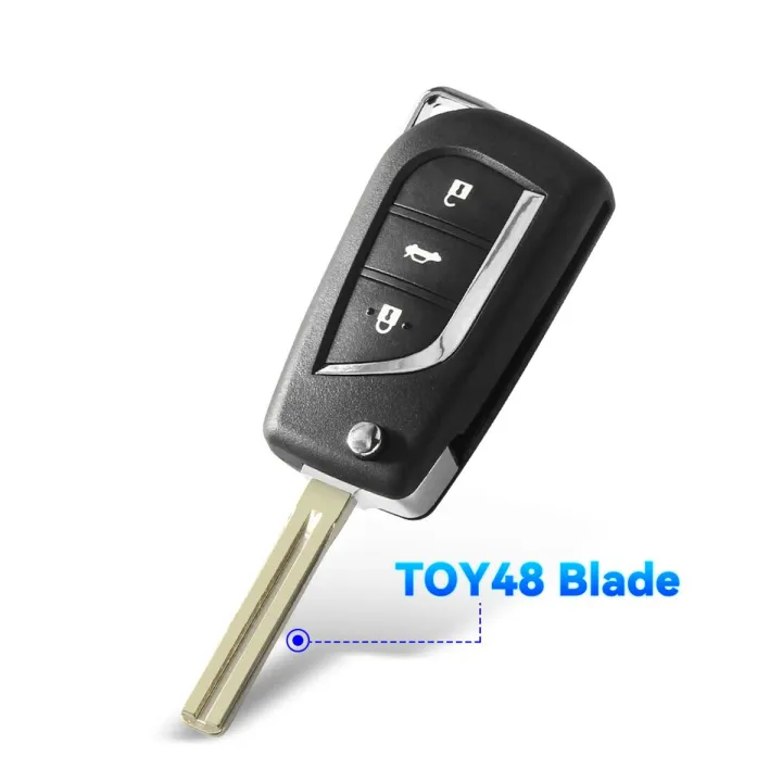 Flip Folding Remote Key Shell for Toyota Levin Camry Reiz Highlander Corolla Key Case Toy48 3 Buttons