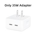 Original 35W PD Dual USB-C Power Adapter For iPhone 15 14 13 12 11 Pro Max 15 Plus XR XS Max iPad Pro Type C Port PD 3.0 Fast Charging Foldable US Plug Wall Charger. 