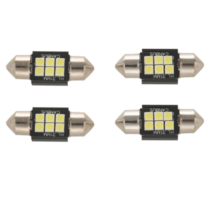 4 Ampoules LED Voiture Intérieur 36mm C5W - 270LM Blanche 6500K Anti-Erreur CAN-Bus