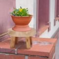 Mini Wooden Bench Stand, Plant Stand, Flower Pot Stand, Pot Stand, Support Indoor Natural Dark Brown M. 