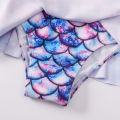 Girls Cotton Fish Scale Swimsuit Summer One-piece Suspender Swimwear For 4-9 Years Old Girls Cotton. 