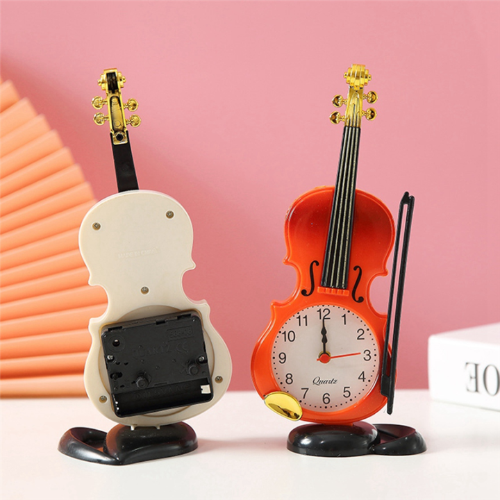 Simulation Violin Alarm Clock Musical Instrument Shape Table Clock ...