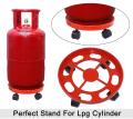 Gas cylinder stand movable strong plastic base. 