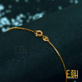Gold plated 18/24 Inch Short Box Chain 01MM With Small Star Sun Theme Pendant. 