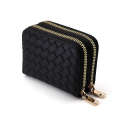 New Accordion Holder Trendy Woven Pattern Wallet Large Capacity Multi-Functional Clip High-End Card Case. 