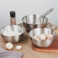 2PCS Stainless Steel Bowls Mixing Bowl with Scale Deep Mixing Egg Bowls Non Slip Kitchen Bowl for Baking Salad Cooking. 