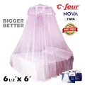 C four Nova Round framed Mosquito Net for Twin Bed ( 6 x 6 ). 