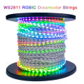 Wholesale Full Dream Color LED Strip String Fairy Lights WS2811 RGBIC Addressable Individually 5V IP67 Decorate Christmas tree. 