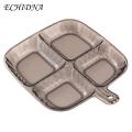 Divided Plate for Healthy Eating Easy-to-clean Divided Plate with Four Compartments Reusable Food Plate for Home Kitchen Sauce Dish Included Ideal for Southeast Asian Buyers Food Tray. 