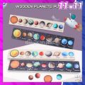 Wooden Solar System Planet Puzzle With Printing Words Montessori 3D Puzzle Early Learning Toys. 