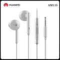 HUAWEI Headset AM115 Earphone Full Bass Wired Half In-Ear Earphones | 3.5mm Edition Headphone | 3-Button With Mic Volume Control | For P30 P20 P10 Mate10 Nova4 4e 3 3i 2 2I Y9 Y Max Mobile Phones Tablet Computer. 