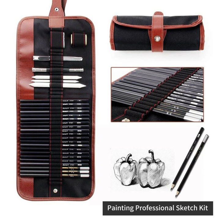 29PCS%20Pencil%20Set%20Drawing%20Sketching%20Charcoal%20Pencil%20Art%20Professional%20Art%20Supplies%20with%20Storage%20Pouch%20Bag%20Portrait%20Drawing%20Tool%20Great%20Gift%20for%20Adults%20Students%20Beginners%20And%20Artists%20-%20Image%204