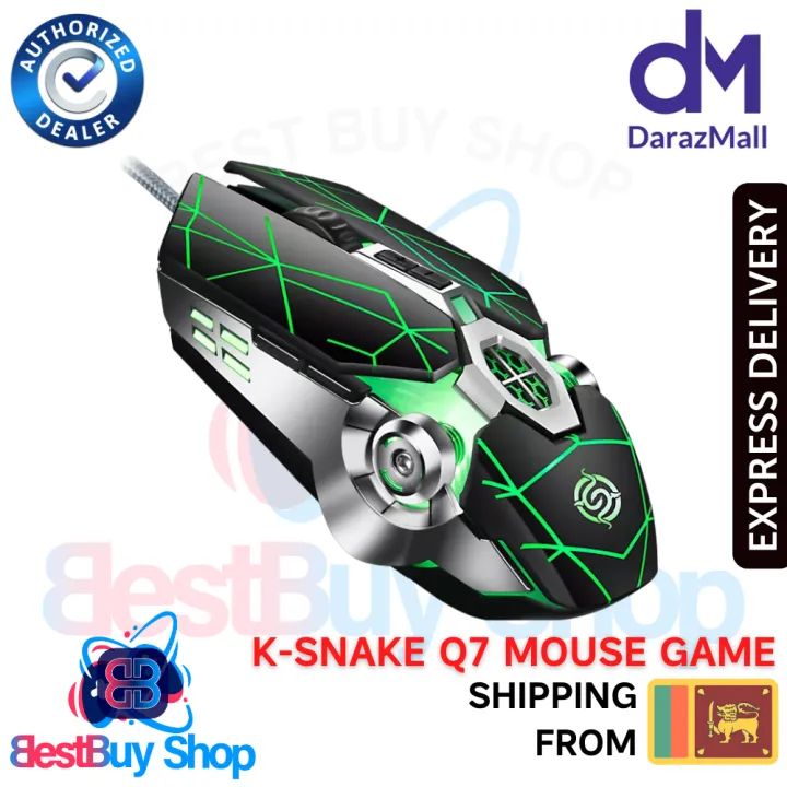 K-Snake Q7 Mouse Game Wired [+Free Shipping ]7 Color Illuminated USB Gaming RGB glowing Mouse for computer