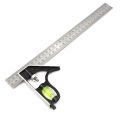 3 In 1 Square Angle Ruler Set Engineer Adjustable Combination Spirit Level Ruler Combination Protractor Measuring Tool Set 300mm. 