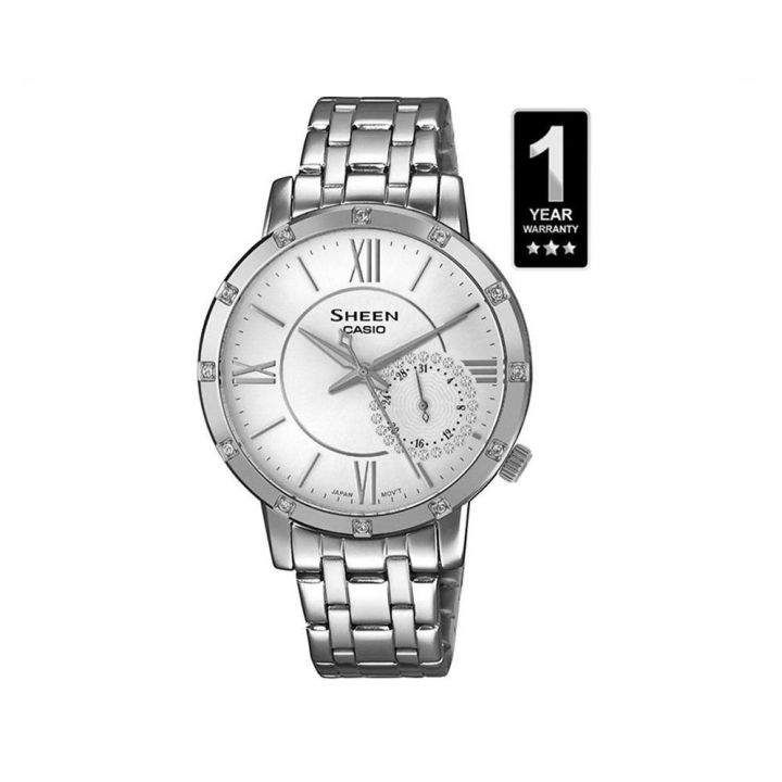 Casio Sheen Silver Metal Analog Watch For Women