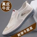 Foreign Trade Beef Tendon Soft Bottom Soft Surface All-Match Labor Protection Shoes Men's Daily Driving Leisure Work Men's Mesh Leather Shoes. 