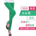 Season Extended Outer Match Skinny Pants Close-Fitting without Pocket Candy Color High Waist Autumn  3 Leggings Stretch Cotton Spring and Summer. 