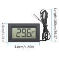 1Set Digital LCD Thermometer with 1M Probe Black -50°C - +110°C Temperature Monitor ABS for Fridge, Freezer, Fridge, Aquarium. 