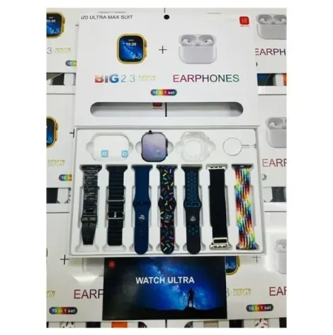 Hiwatch%20i20%20Ultra%202%20,%203%20MAX%20Suit%20SmartWatch%20+%20Airpods%20Pro%20with%20Transparent%20Screen%20Guard%20Watch%20with%20Seven%20Decorated%20Straps%20-%20Image%208