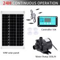 DC 12V Brushless Solar Water Pump Kit Time Control Solar Controller 350L/H Ultra-quiet Submersible Motor Garden Fountain Decor. 