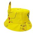 MengshanHigh Quality Pokemon cartoon character Pikachu sports children's fisherman hat cute print pot small elves ears shading hat party gift toys. 