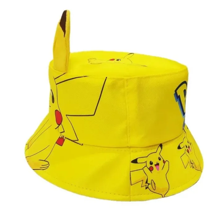 MengshanHigh%20Quality%20Pokemon%20cartoon%20character%20Pikachu%20sports%20children's%20fisherman%20hat%20cute%20print%20pot%20small%20elves%20ears%20shading%20hat%20party%20gift%20toys%20-%20Image%202