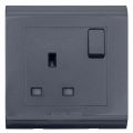 13A Socket Outlet Kevilton Modular Black |  Modular Series | Kevilton Brand | Life Time Warranty. 
